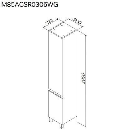 Шкаф-пенал AM.PM X-Joy M85ACSR0306WG напольный, правый, 30 см, белый Шкаф-пенал AM.PM X-Joy M85ACSR0306WG напольный, правый, 30 см, белый