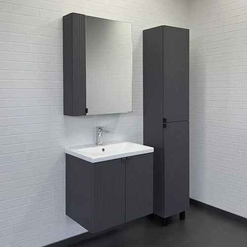 Тумба с раковиной Comforty Лима-60П 00-00019236 антрацит раковина Como 60 Тумба с раковиной Comforty Лима-60П 00-00019236 антрацит раковина Como 60