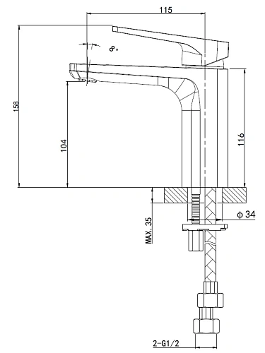 Смеситель для раковины Wonzon & Woghand Athens, хром (WW-081103-CR) Смеситель для раковины Wonzon & Woghand Athens, хром (WW-081103-CR)