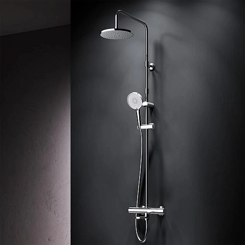 Душевая система AM.PM X-Joy F0785A500 с термостатом, верхний душ 220мм, хром Душевая система AM.PM X-Joy F0785A500 с термостатом, верхний душ 220мм, хром