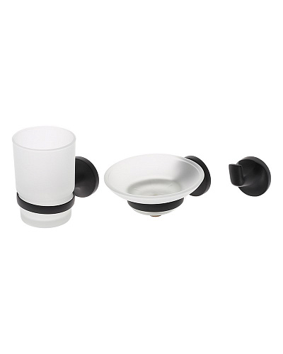 Комплект аксессуаров Orange Y01-888b для ванной комнаты (6 предметов) чёрный Комплект аксессуаров Orange Y01-888b для ванной комнаты (6 предметов) чёрный