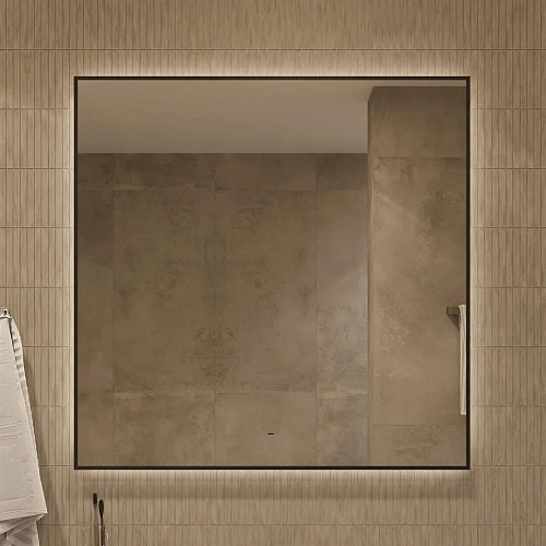 Зеркало DIWO Элиста 100x100 черное, с подсветкой сенсорной, квадратное, в скандинавском стиле 543842 Зеркало DIWO Элиста 100x100 черное, с подсветкой сенсорной, квадратное, в скандинавском стиле 543842