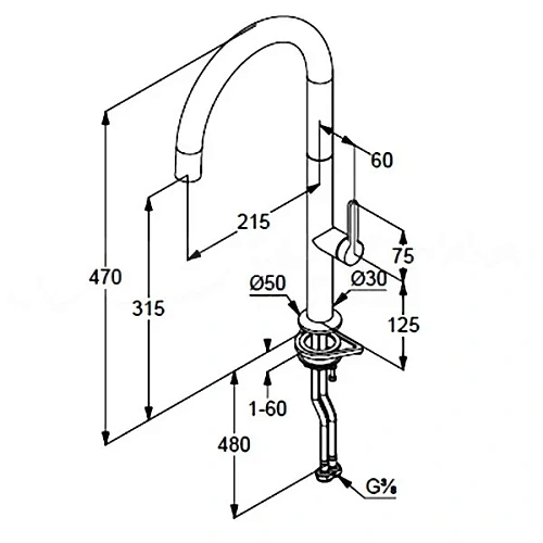 Смеситель для кухни Kludi AUREA 55803N575 брашированный никель Смеситель для кухни Kludi AUREA 55803N575 брашированный никель