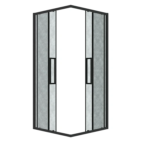 Душевой уголок GROSSMAN Cosmo 300.K33.02.9090.21.02 (90x90x195) квадрат,раздвижн,черн. матов,стекло шиншилла Душевой уголок GROSSMAN Cosmo 300.K33.02.9090.21.02 (90x90x195) квадрат,раздвижн,черн. матов,стекло шиншилла