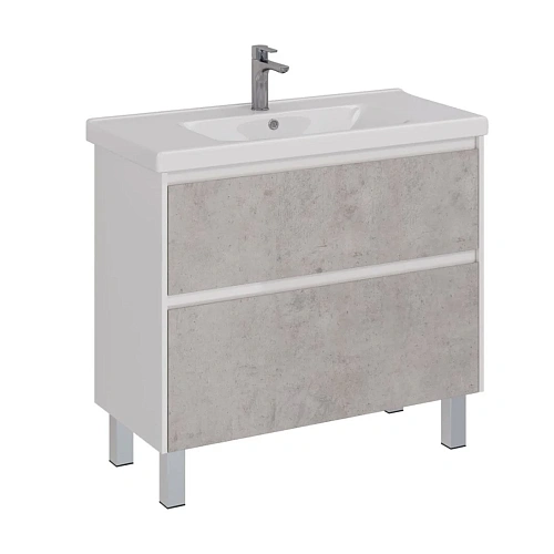 Тумба под раковину Lemark COMBI 100 см подвесная/напольная, бетон/белый LM03C100T-Beton Тумба под раковину Lemark COMBI 100 см подвесная/напольная, бетон/белый LM03C100T-Beton
