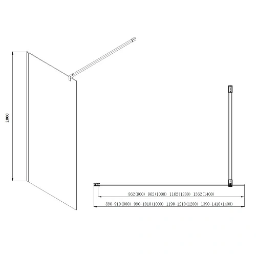 Душевая перегородка Aquatek Walk in 1000x2000 профиль черный матовый, стекло прозрачное с черным при AQ WIW Print 10020BL Душевая перегородка Aquatek Walk in 1000x2000 профиль черный матовый, стекло прозрачное с черным при AQ WIW Print 10020BL