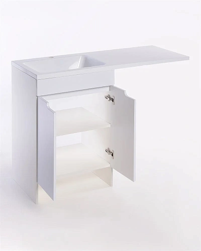 Тумба с раковиной Orange Sistema STD-120TUW+RAL напольная, левая 120 см под стиральную машину, белый Тумба с раковиной Orange Sistema STD-120TUW+RAL напольная, левая 120 см под стиральную машину, белый