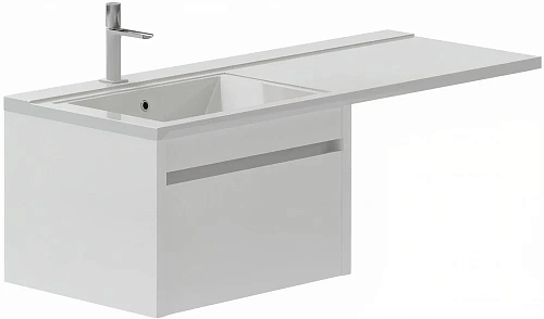 Тумба с раковиной Aquanet Токио 120 L белый (подвесная, 1 ящик) 00239212 Тумба с раковиной Aquanet Токио 120 L белый (подвесная, 1 ящик) 00239212