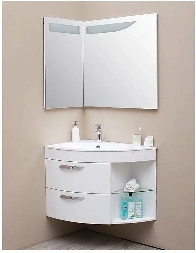 Зеркало De Aqua Трио Люкс 90 L белый 184503 Зеркало De Aqua Трио Люкс 90 L белый 184503