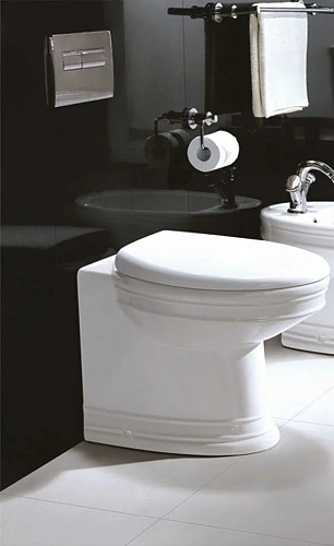 Унитаз приставной CeramaLux 2474 белый с крышкой микролифт Унитаз приставной CeramaLux 2474 белый с крышкой микролифт