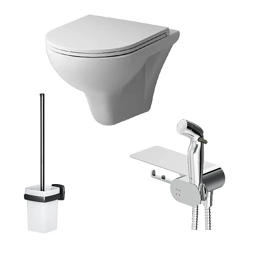 Унитаз подвесной AM.PM Gem CK90H0203W с гигиеническим душем с сиденьем Унитаз подвесной AM.PM Gem CK90H0203W с гигиеническим душем с сиденьем