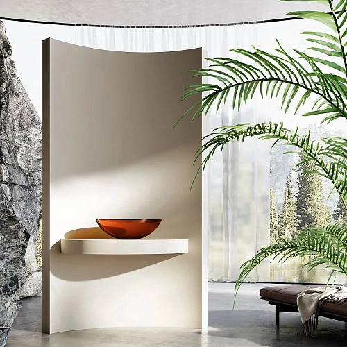 Раковина ABBER Kristall AT2802Opal прозрачная, накладная, коричневая Раковина ABBER Kristall AT2802Opal прозрачная, накладная, коричневая