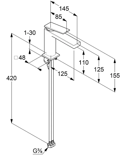 Смеситель для раковины Kludi DECUS 542823975 черный матовый Смеситель для раковины Kludi DECUS 542823975 черный матовый