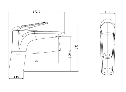 Смеситель для раковины Wonzon & Woghand темный графит (WW-A41222-BGG) Смеситель для раковины Wonzon & Woghand темный графит (WW-A41222-BGG)