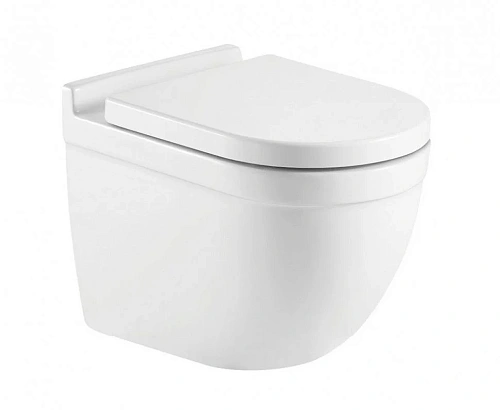 Унитаз подвесной CeramaLux 2198MW белый матовый с крышкой микролифт Унитаз подвесной CeramaLux 2198MW белый матовый с крышкой микролифт