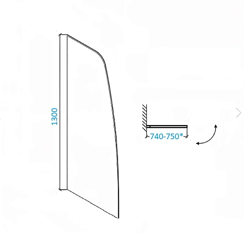 Шторка на ванну Parly F04B распашная 130x75 Шторка на ванну Parly F04B распашная 130x75