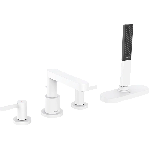 Смеситель на борт ванны Hansgrohe Finoris на борт ванны, на 4 отверстия, с sBox 76444700, матовый бе Смеситель на борт ванны Hansgrohe Finoris на борт ванны, на 4 отверстия, с sBox 76444700, матовый бе