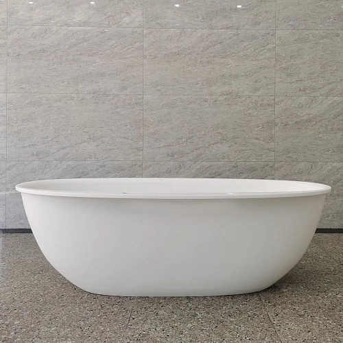 Ванна отдельностоящая ABBER AS9631 170x85 универсальная, белая матовая, искусственный камень Ванна отдельностоящая ABBER AS9631 170x85 универсальная, белая матовая, искусственный камень