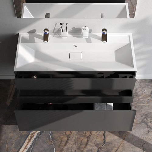 Тумба под раковину AM.PM Inspire V2.0 M50AFHX1203GM подвесная, 120 см, push-to-open, графит мато Тумба под раковину AM.PM Inspire V2.0 M50AFHX1203GM подвесная, 120 см, push-to-open, графит мато