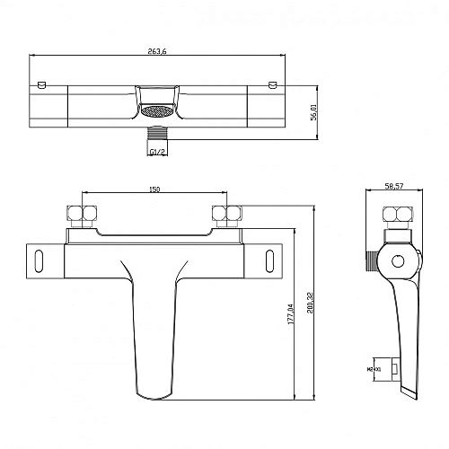 Смеситель для ванны Swedbe Mercury 9063 термостатический Смеситель для ванны Swedbe Mercury 9063 термостатический
