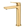 Смеситель для раковины Raglo R07.15.03 высокий, монолитный, сатин золотой