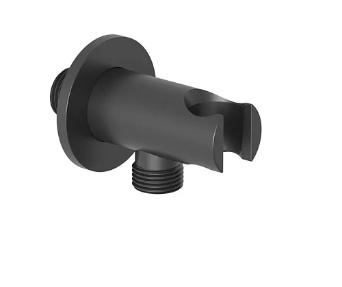 Шланговое подключение Kludi A QA 6556739-00 с держателем для душа черный матовый Шланговое подключение Kludi A QA 6556739-00 с держателем для душа черный матовый