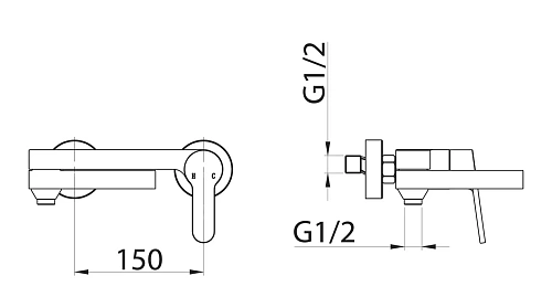 Смеситель для ванны BelBagno DELTA DEL-VASM-IN сатин Смеситель для ванны BelBagno DELTA DEL-VASM-IN сатин