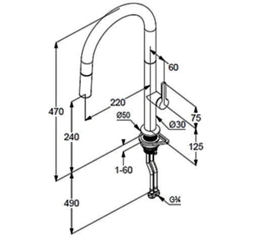 Смеситель для кухни Kludi AUREA 558520575 хром Смеситель для кухни Kludi AUREA 558520575 хром