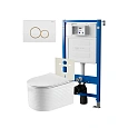 Комплект инсталляции Point Элемент PN45120 с клавишей смыва Виктория, белая/золото, PN44061WG и унитазом Омега белый, с сиденьем микролифт PN41902 Комплект инсталляции Point Элемент PN45120 с клавишей смыва Виктория, белая/золото, PN44061WG и унитазом Омега белый, с сиденьем микролифт PN41902