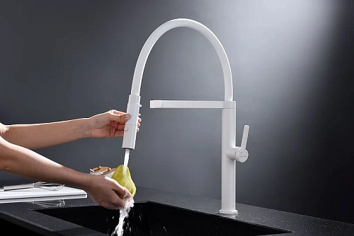 Смеситель для кухни Paulmark LEADER белый матовый Le214101-WH Смеситель для кухни Paulmark LEADER белый матовый Le214101-WH