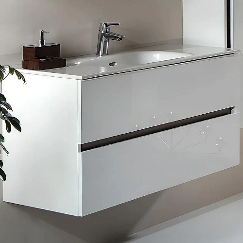 Тумба под раковину Armadi Art VALLESSI 100 белая глянец 837-100-W Тумба под раковину Armadi Art VALLESSI 100 белая глянец 837-100-W