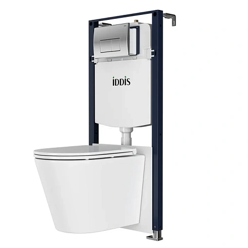 Комплект унитаза IDDIS Calipso Q (CAQPO1GCi73) инсталляция и клавиша смыва хром Комплект унитаза IDDIS Calipso Q (CAQPO1GCi73) инсталляция и клавиша смыва хром