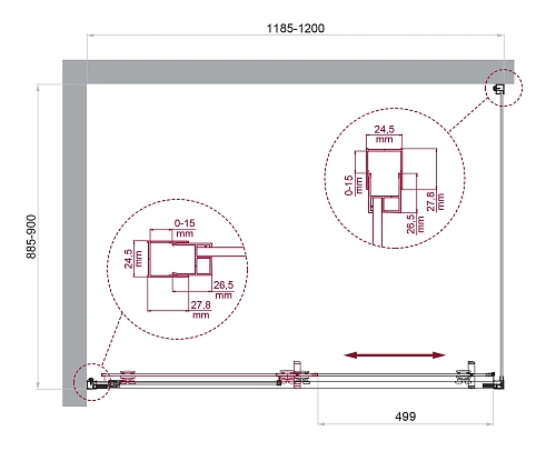 Душевой уголок BelBagno LUCE-AH-1-120/90-C-Cr Душевой уголок BelBagno LUCE-AH-1-120/90-C-Cr