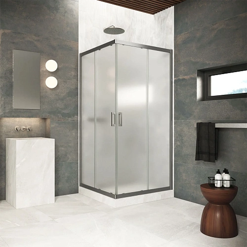 Душевой уголок Vegas-glass ZA Protec 70 11 10 700x700 мм, профиль оружейная сталь, стекло сатин Душевой уголок Vegas-glass ZA Protec 70 11 10 700x700 мм, профиль оружейная сталь, стекло сатин