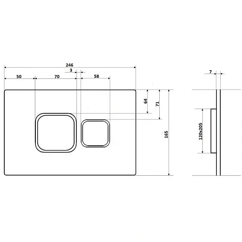 Клавиша смыва Ceruttispa CR01BK черная, матовая Клавиша смыва Ceruttispa CR01BK черная, матовая