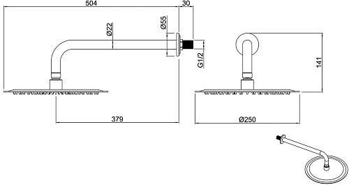 Верхний душ Allen Brau Priority 304 черный 5.31017-31 Верхний душ Allen Brau Priority 304 черный 5.31017-31