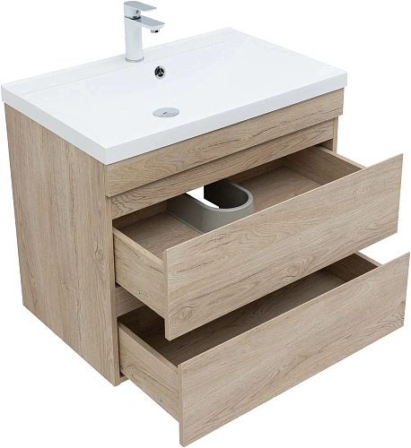 Тумба под раковину Aquanet Нота New 75 дуб светлый 00334198 подвесная Тумба под раковину Aquanet Нота New 75 дуб светлый 00334198 подвесная