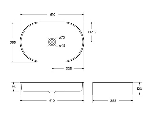 Раковина BelBagno BB1479 610x385x120 Раковина BelBagno BB1479 610x385x120