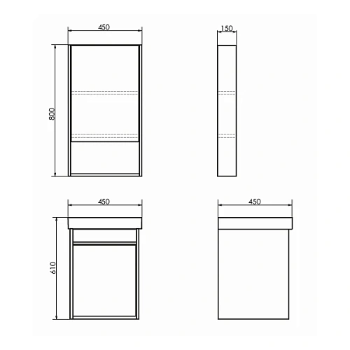 Зеркальный шкаф Comforty Вена-45 00-00006652 дуб дымчатый Зеркальный шкаф Comforty Вена-45 00-00006652 дуб дымчатый