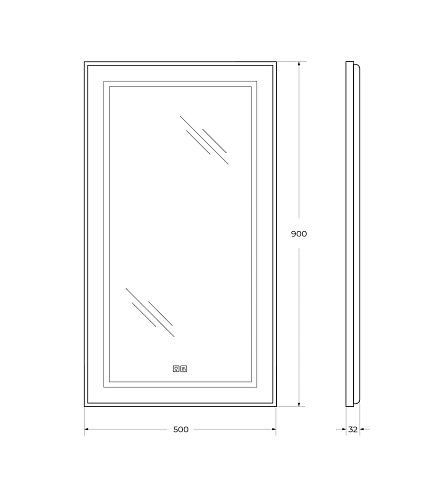 Зеркало BelBagno SPC-KRAFT-500-900-LED-TCH-WARM 500x32x900 с подсветкой сенсорным выключателем и подогревом Зеркало BelBagno SPC-KRAFT-500-900-LED-TCH-WARM 500x32x900 с подсветкой сенсорным выключателем и подогревом