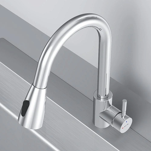 Смеситель для кухни AM.PM X-Joy S F85B07500 с вытягивающимся изливом, хром Смеситель для кухни AM.PM X-Joy S F85B07500 с вытягивающимся изливом, хром