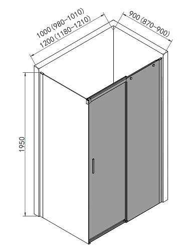 Боковая стенка AQUAme AQM4804 стекло 8мм, цвет профиля хром 800x1950 Боковая стенка AQUAme AQM4804 стекло 8мм, цвет профиля хром 800x1950