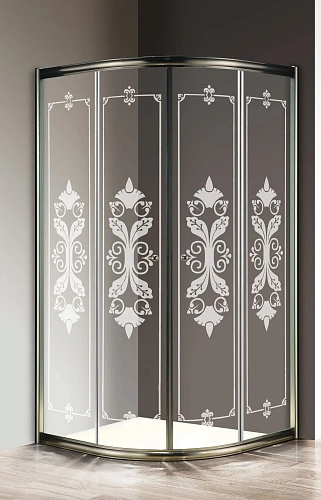 Душевой уголок CEZARES GIUBILEO-R-2-100-SCORREVOLE-CP-Br 100x100см стекло с узором, профиль бронза Душевой уголок CEZARES GIUBILEO-R-2-100-SCORREVOLE-CP-Br 100x100см стекло с узором, профиль бронза