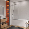 Картинка анонса товара «шторка на ванну cezares slider-fix-vf-11-90/150-c-cr с фиксированным креплением одной створки цвет профиля хром стекло прозрачное»