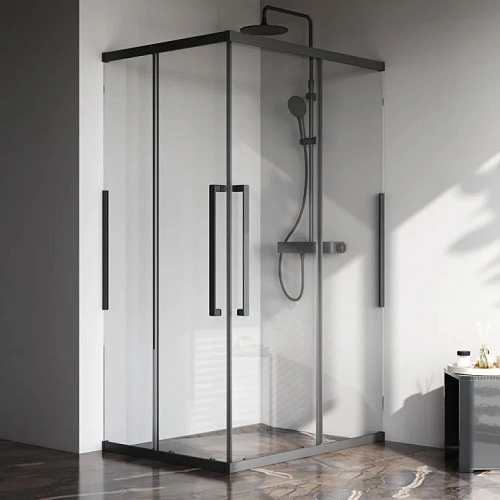 Душевой уголок AM.PM Func W84G-403-12090-BТ Slide 120х90, черный, стекло прозрачное Душевой уголок AM.PM Func W84G-403-12090-BТ Slide 120х90, черный, стекло прозрачное
