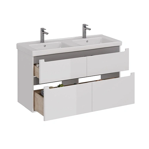 Тумба под раковину Lemark BUNO 125 см подвесная/напольная, серый/белый LM04B125T Тумба под раковину Lemark BUNO 125 см подвесная/напольная, серый/белый LM04B125T