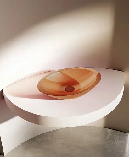 Раковина ABBER Kristall AT2810Topas прозрачная, накладная, оранжевая Раковина ABBER Kristall AT2810Topas прозрачная, накладная, оранжевая