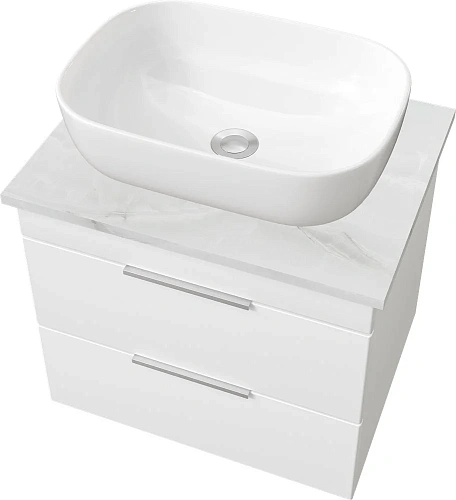 Тумба с раковиной STWORKI Копенгаген Копенгаген 60 белая, со столешницей Stone Aura 60 и сифоном Neo 582088 Тумба с раковиной STWORKI Копенгаген Копенгаген 60 белая, со столешницей Stone Aura 60 и сифоном Neo 582088