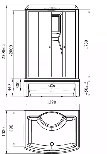 Душевая кабина Radomir Диана 108х139 1-05-1-0-0-0651 высокий поддон с каркасом, слив-перелив, функция Пар, FM-приемник, освещение, вентиляция, профиль белый Душевая кабина Radomir Диана 108х139 1-05-1-0-0-0651 высокий поддон с каркасом, слив-перелив, функция Пар, FM-приемник, освещение, вентиляция, профиль белый