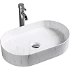 Раковина Ceruttispa CR0055B MMW1 500х350х120 накладная, мрамор матовый белый, овальная Раковина Ceruttispa CR0055B MMW1 500х350х120 накладная, мрамор матовый белый, овальная
